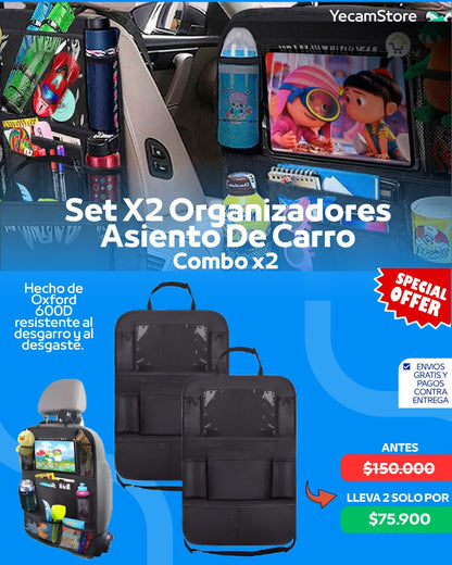 Organizadores Asiento De Carro Oxford Set X2 + ENVIO GRATIS