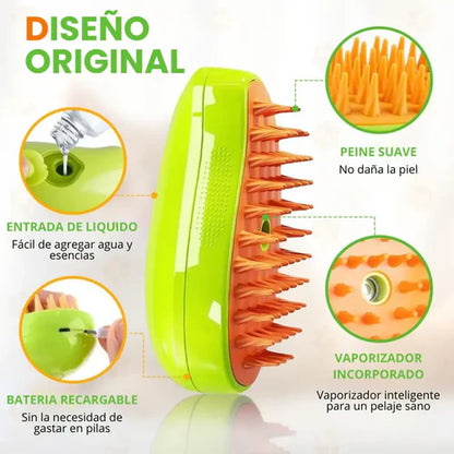 STEAMPET BRUSH® - Cepillo A Vapor Para Mascotas 3 En 1